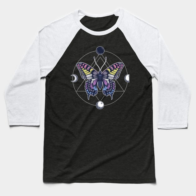 Bigender Butterfly Baseball T-Shirt by Psitta